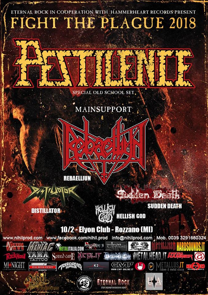 Pestilence @ Elyon club Milan on Feb. 10 2018